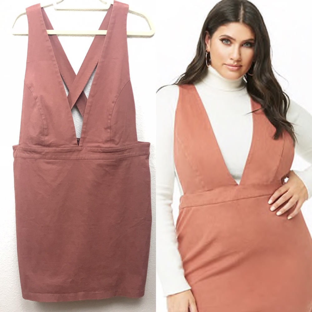 Forever 21 Plus Mauve halter overall dress